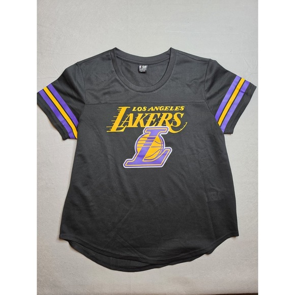 Lakers Tops - Lakers NBA Mesh Womens XL Black Basketball Mesh Jersey Los Angeles Short Sleeve